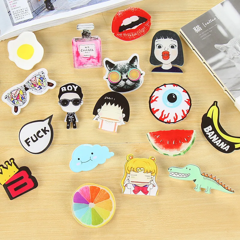 1 PCS Kawaii Cartoon Badges Acrylic Pin Badge Decoration Pins Brooch Backpack Broochs Decorative Brooches