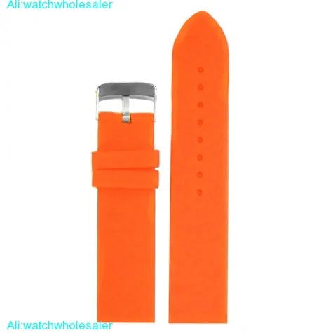 24mm Cat Orange Cartoon Silicone Jelly Rubber Lady Watch Band Straps WB1085H24JB