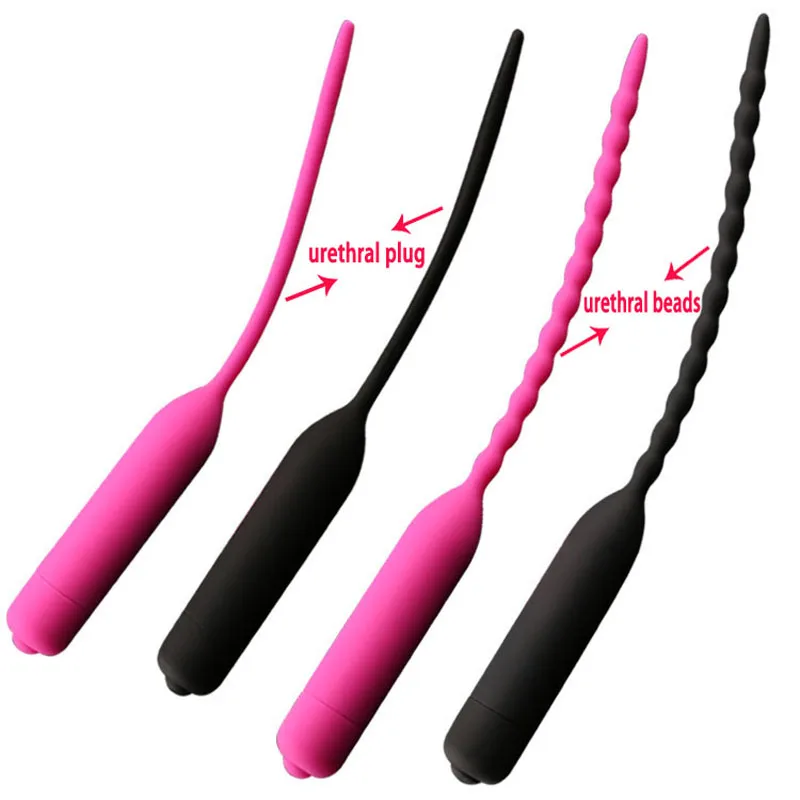 Silicone Urethral Sound Dilators Sounding Vibrator Penis Plug Urethral Beads Sex Toys For Men Masturbator Urethra Penis-Plugs