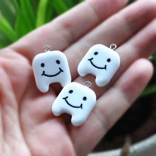 

20pcs resin cute tooth charms earring pendant for DIY decoration
