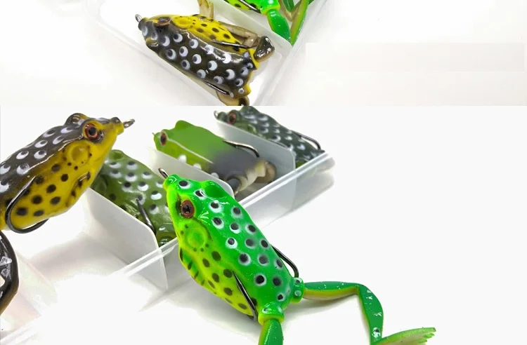5pcs/BOX 5.5cm 15g Frog Fishing Lures Kit Snakehead Lure Topwater Floating Ray Frog Artificial Bait pesca isca Killer Carp