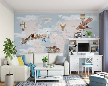 

Custom 3D Photo Wallpaper Hand painted spacecraft sky Retro children room background wall wall murals for living room Beibehang