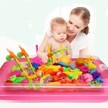 40pcs lot With Inflatable pool Magnetic Fishing Toy Rod Net Set For Kids Child Model Play