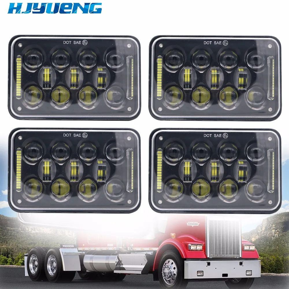 HJYUENG 4 X 6 Inch LED work light Rectangular 45W LED Headlight For Peterbilt Kenworth