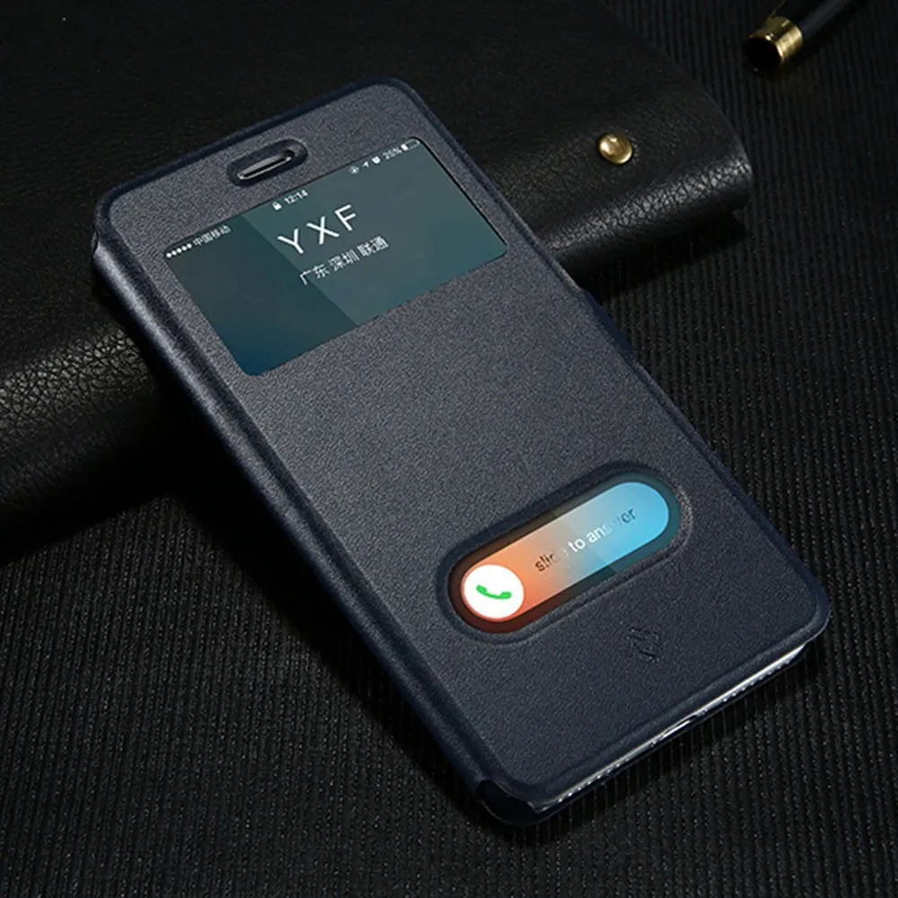 Kisscase флип-Чехлы Магнитный вид из искусственной кожи чехол для samsung Galaxy S8 Plus S7 S6 Edge Note 4 5 S4 S5 подставка держатель чехол - Цвет: Dark blue