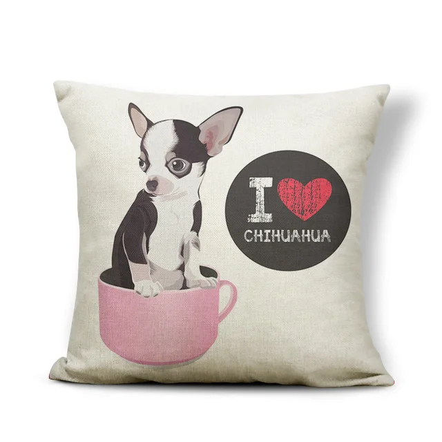 Lovely Bull Terrier Beagle Cushion Covers Boston Terrier Boxer Dog Pillow Cases Bulldog Cat Chihuahua Doberman Home Decor 2