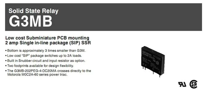 10 шт. G3MB-202P DC-AC PCB SSR в 5VDC, Out 240 В AC 2A твердотельные реле