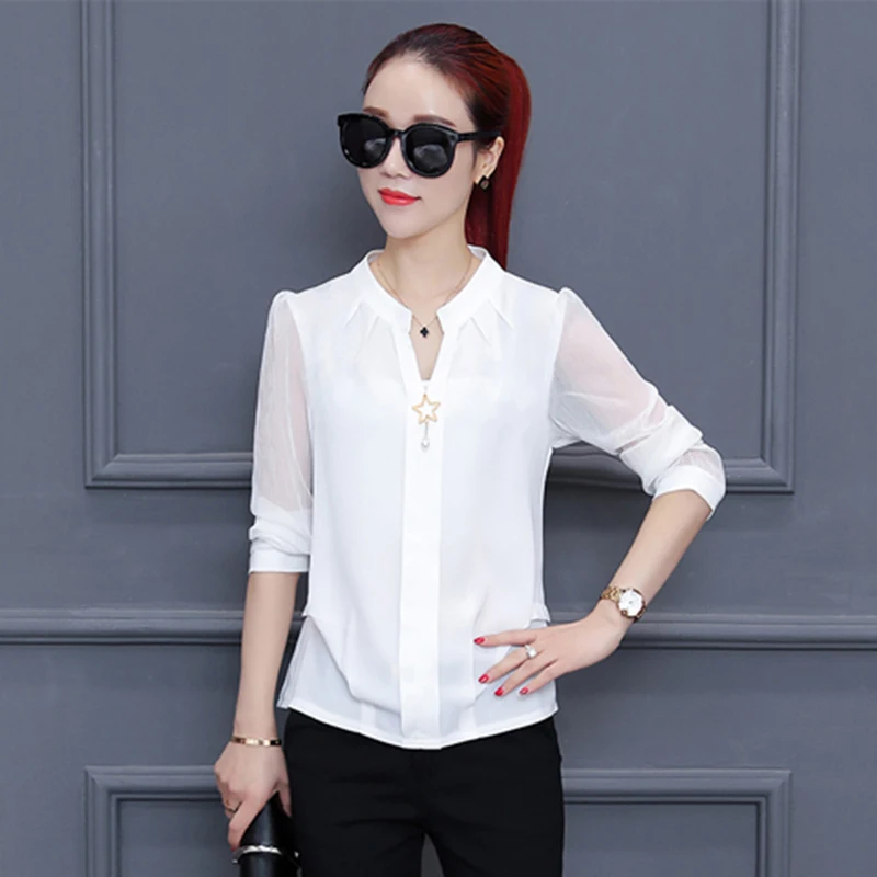 

Spring Design Button Tops Blouses Hot Women Fashion Long Sleeve V Neck Shirts Red Black White Button Striped Shirt DD2519