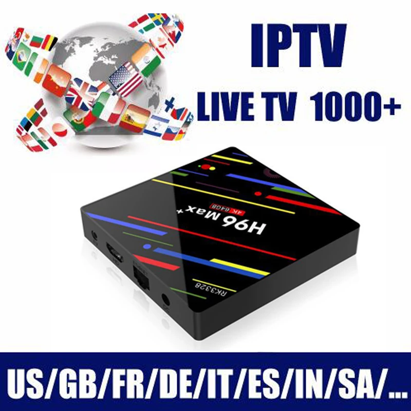 

H96 Max arabic iptv box free tv no monthly fee 4G/64G android 7.1 channels subscription iptv 1000+ italy uk germany ip tv