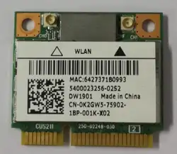 Atheros AR9462 AR5B22 WB222 DW1901 CTJ7G KWGW5 300M + BT4.0 Половина мини PCIe беспроводная карта для DELL 15R 17R 14TR 15TR M521R