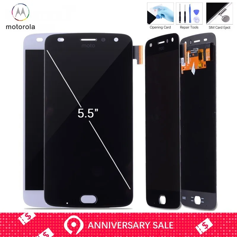 

5.5 inch OLED AMOLED LCD For Motorola Moto Z2 Play Display Touch Screen Replacement for Moto Z2 Play LCD XT1070 Black White