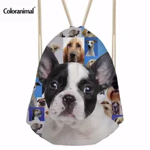 Coloranimal 3D Мозаика с изображением собаки принт женские сумки на шнурке мужские повседневные сумки на плечо рюкзак для мальчиков и девочек Школьный рюкзак Cinch Sack