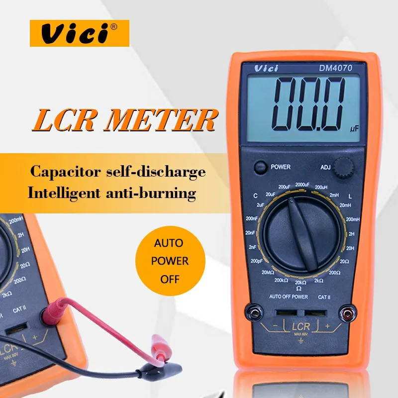 

Vici DM4070 Digital LCR Meter 3 1/2 20H 2000uF 20Mohm self-discharge resistance inductance capacitance meter tester