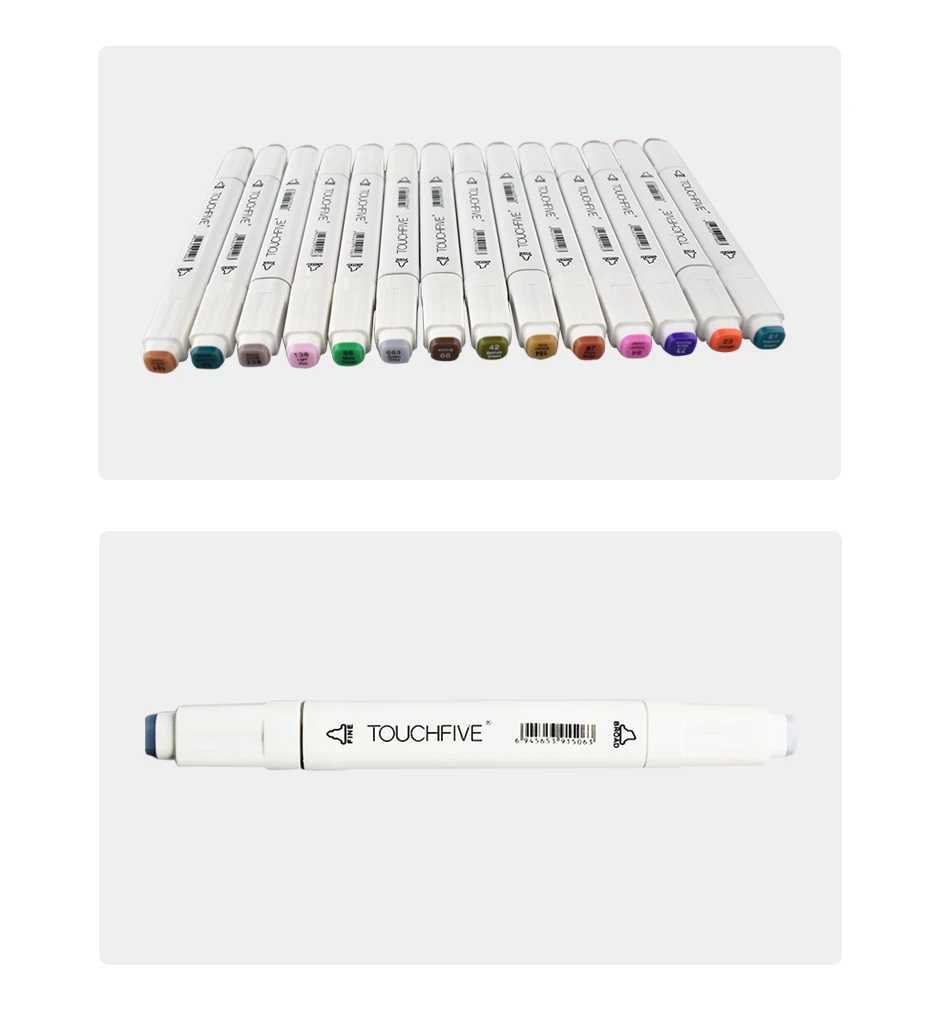 TOUCHFIVE 168 цветов одиночные художественные маркеры Кисть ручка эскиз на спиртовой основе маркеры двойная головка манга ручки для рисования товары для творчества