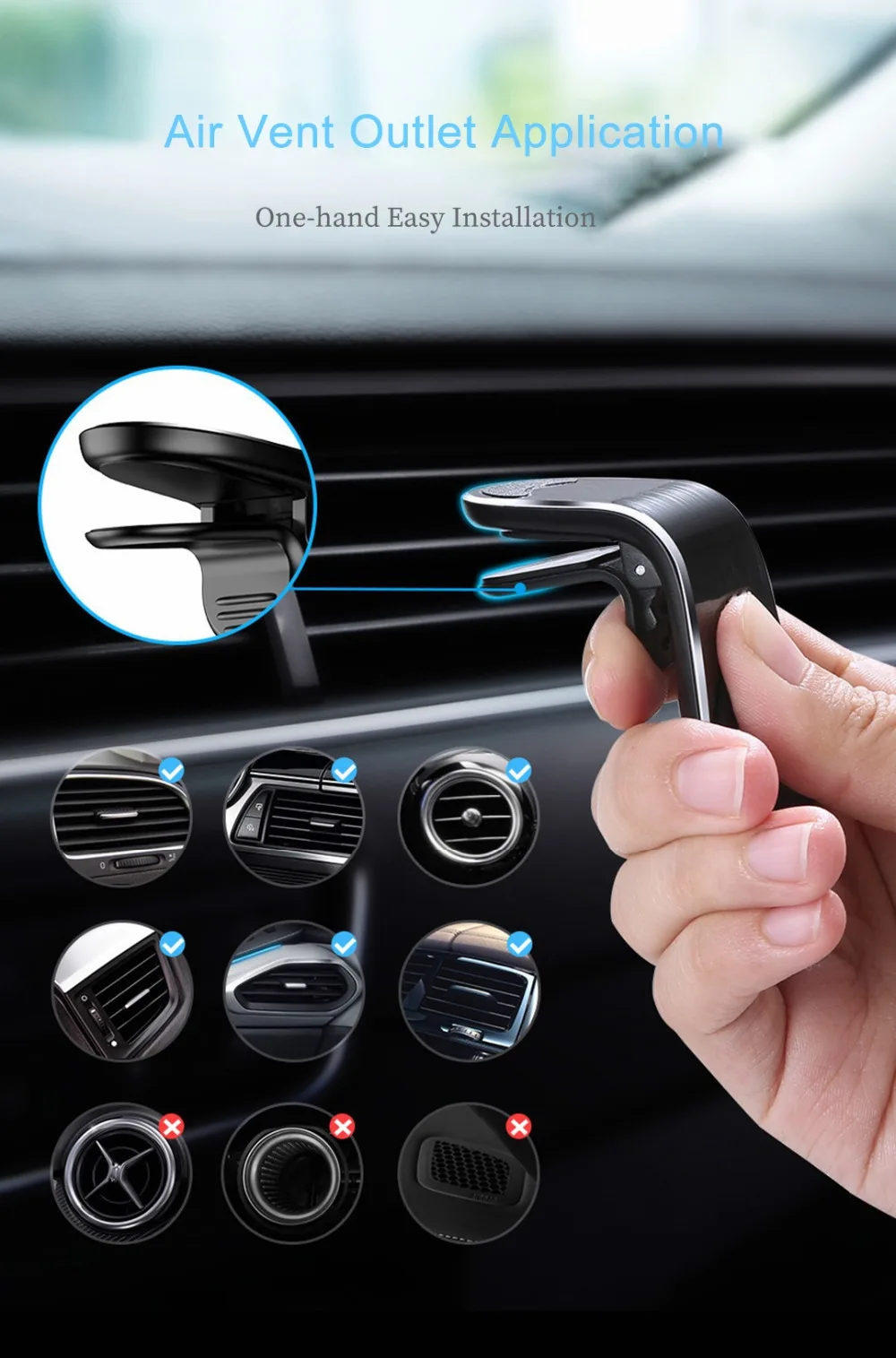 QIBOY магнитный автомобильный держатель для телефона в Автомобиле вентиляционное отверстие крепление магнит держатель для мобильного телефона держатель для навигатора для iPhone XS Max samsung S6