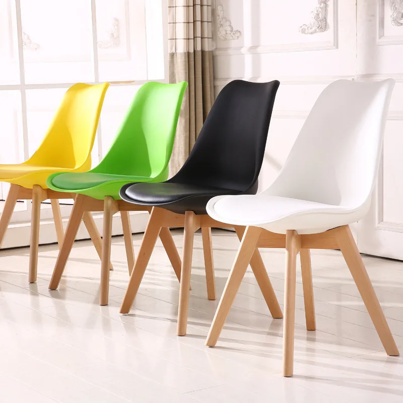 

Solid Wood Casual Plastic Reliable Back Chair Simple Dining Room Balcony Living Room Home Furniture Study Bedroom Student Chair