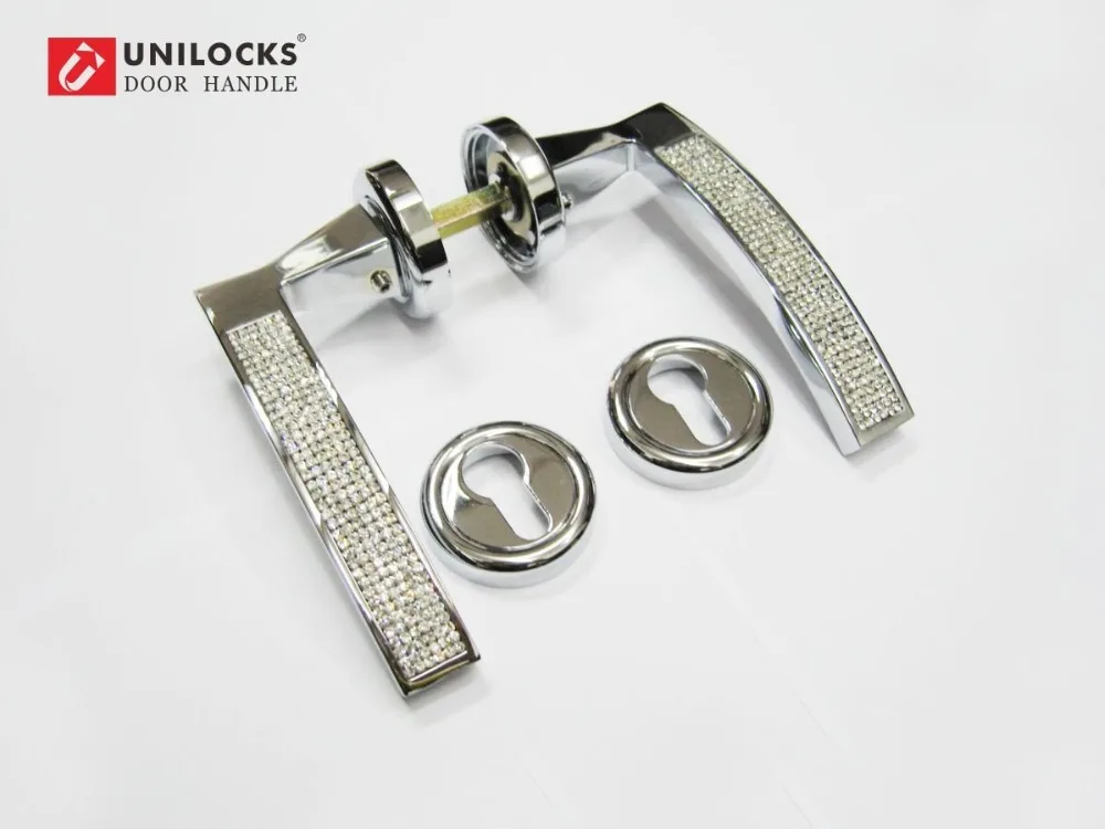

UNILOCKS Zinc Alloy High Quality K9 Crystal Clear Handle Luxury Chrome Plated Handle