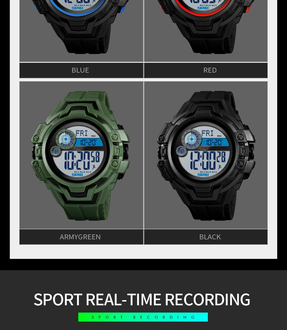 SKMEI спортивные часы мужские цифровые часы с компасом обратного отсчета водонепроницаемые часы мужские наручные часы erkek kol saati 1447