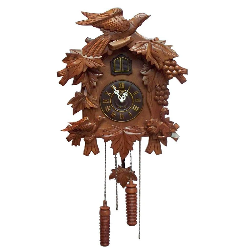 Винтаж настенные часы с кукушкой модные Сельский музыка sensation часы птицы, цельная резные часы из дерева домашний декор mx6061135