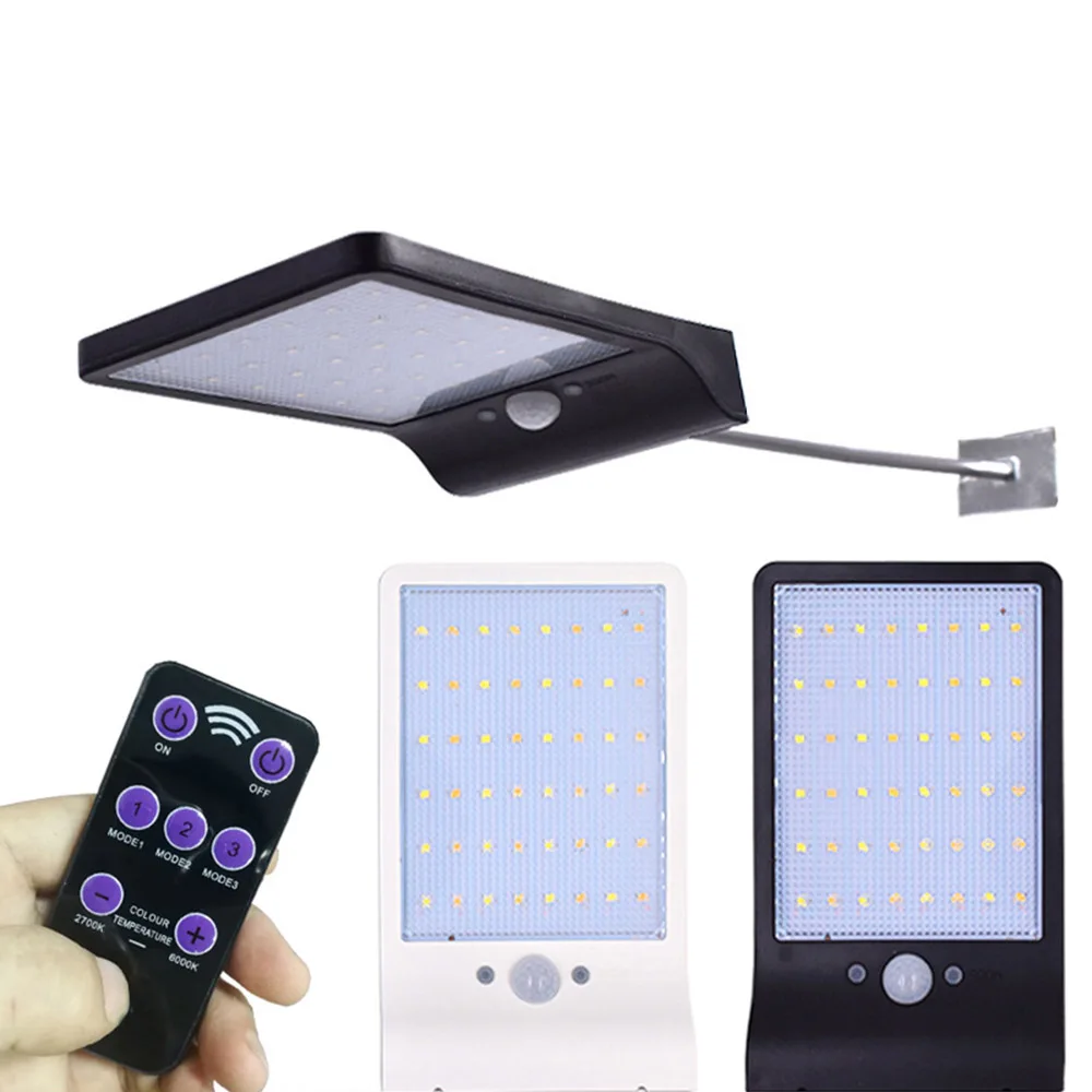 

48 LEDs Solar Light Color Adjustable with Controller Three Modes Waterproof Lamp Lights for Outdoor Garden Wall