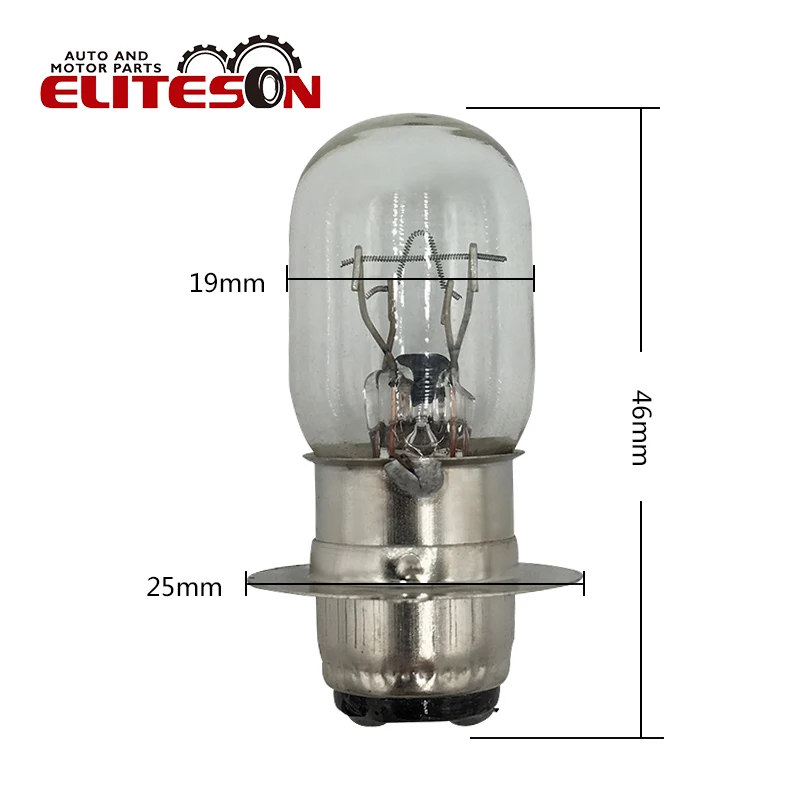 1 шт. T19 P15D-25-1 прозрачный мотоциклы передняя фара лампа накаливания 12V 35/35 Вт двойной нитью накала