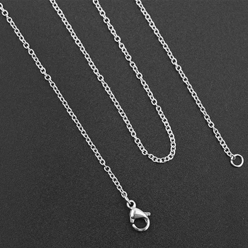 

2.2x2.5mm Stainless Steel Chain Men Women Link Chain Necklace Silver tone 45cm 50cm Bulk Wholesale