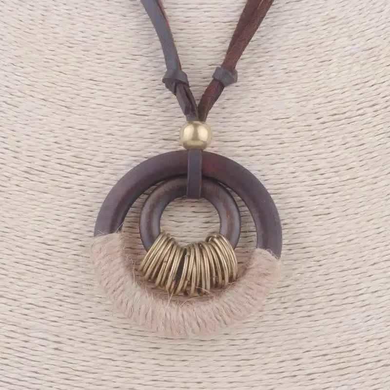 

New vintage Necklaces jewelry statement necklaces & pendants wooden pendant collares mujer choker necklace women Long Necklace