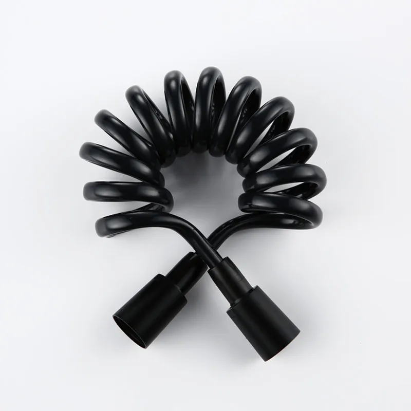 Shower hose Black Style Flexible Spring Shower Hose Water Plumbing Toilet Bidet Sprayer Gun Connect Pipe Telephone Line Style 150cm / 200cm