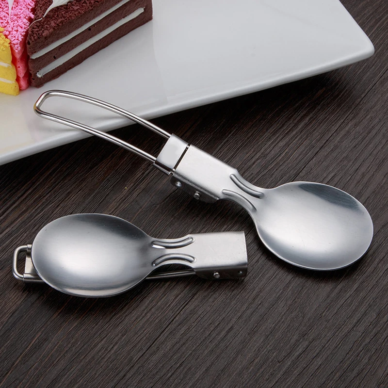 

Outdoor Camping Picnic titanium Spoon Tableware Camp titanium Spork Folding Spoon Utensils Tableware Portable Camping Equipment