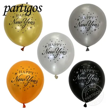 

20pcs/lot 12inch Happy New Year Printed Latex Balloons Merry Christmas Latex Helium Ballon Party Decor Supplies Gifts Air Globos