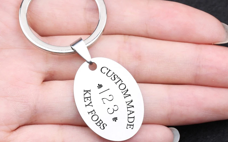 Personalised Engraved Hotel Room Key Fobs School Tags Wooden Key Rings Gift