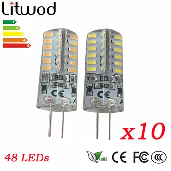 

10 PCS 3W led G4 Base LED Bulb Lamp High Power SMD3014 48 leds AC12V DC12V 220V White/Warm White Light 360 Degrees Beam Angle