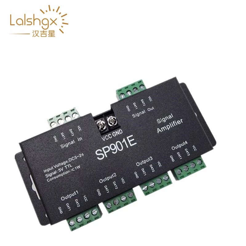 DC5-24V 12V SPI TTL сигнальный светодиодный Усилитель SP901E 4ch выход для 2812 2811 2813 APA102 6803