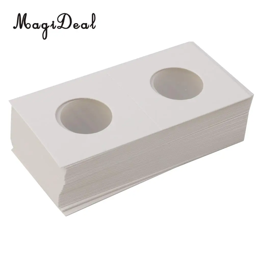 100X Cardboard Coin Holders Flips Mylar Coin Collection Supply 20.5/26.5mm White