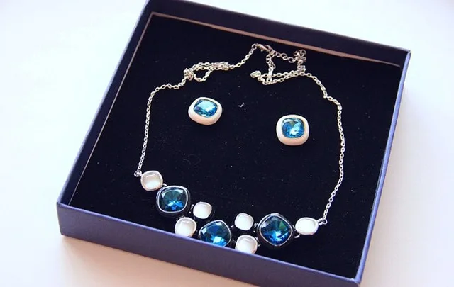 USA STOCK Uloveido Women Jewelry Sets Fashion Silver Color Wedding Crystal Jewelry Set Choker Necklace and Earrings Set for Girl 6 32638483250 (1)