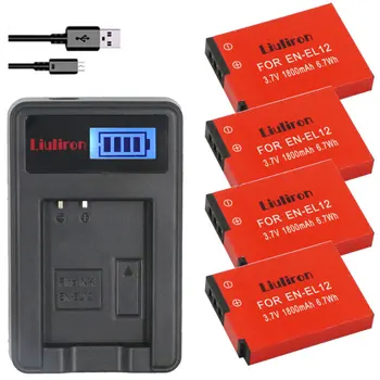 

4x EN-EL12 battery bateria en el12 ENEL12 for Nikon Coolpix S6000 S6100 S6150 S6200 S6300 AW100s AW110s AW120s