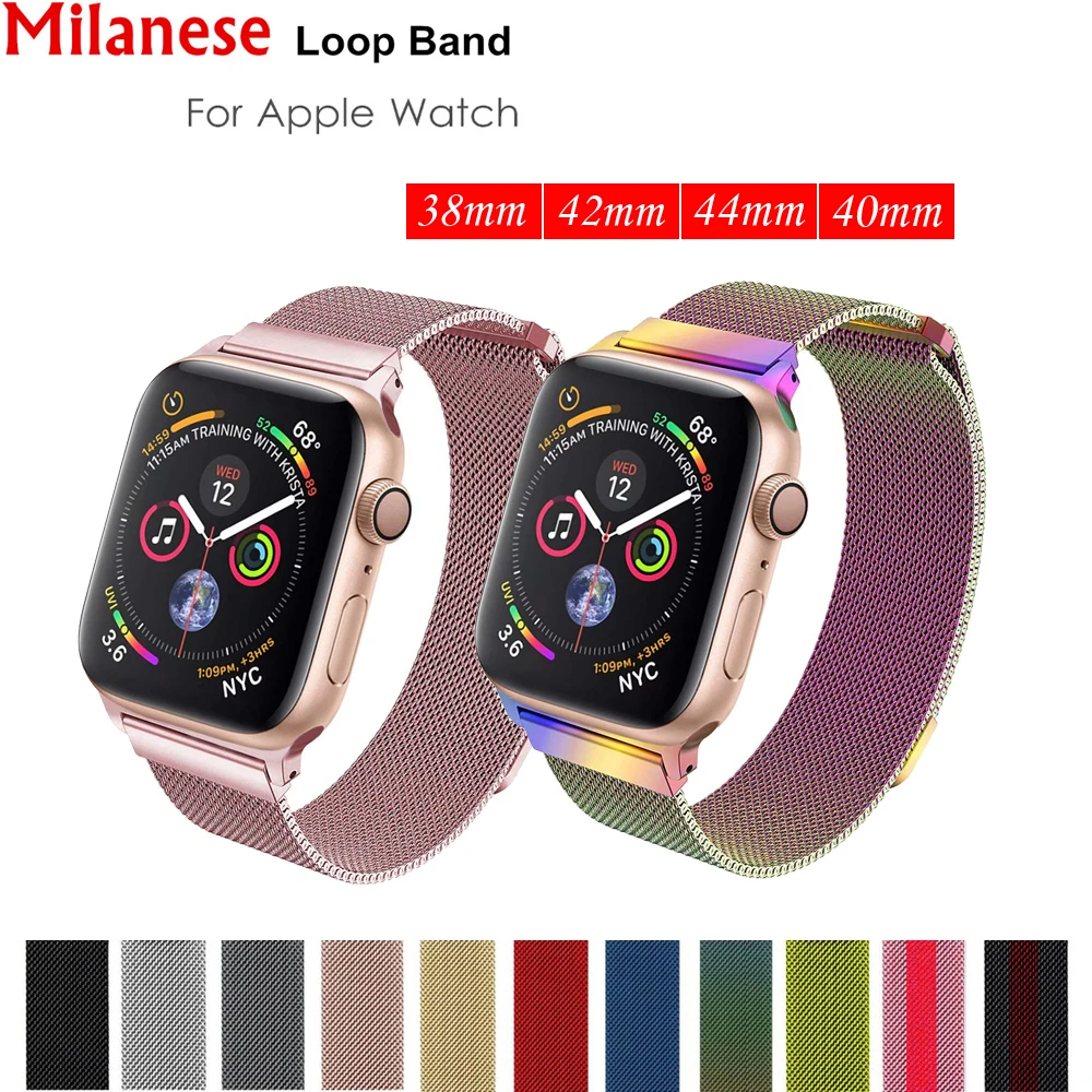 Milanese loop strap for apple watch band 42mm/44mm iwatch 4/3 band 38mm/40mm Stainless Steel Bracelet watchband Accessories