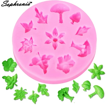 

Sophronia F1132 Flowers Tree Leaf Mushroom 1pcs UV Resin Silicone Mold Flowers Expoxy Charms Pendant For DIY Jewelry Making