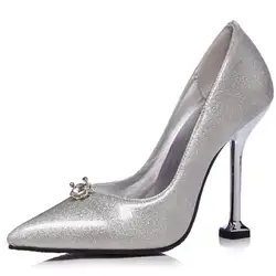 B2-1 размеры 34–46 женский 11 см обувь на высоком каблуке Для женщин Slip-on мелкой обувь дамы кристалл платье для вечеринки обувь женская обувь