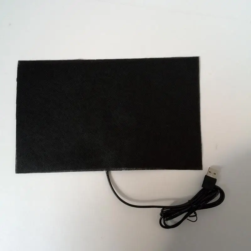 Новинка 2018 года Arrivials 2 размера В 5 в углерода волокно Отопление обогреватель для рук USB плёнки Электрический зима инфракрасный лихорадка тепла мат - изображение