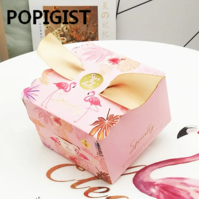 Creative Romantic Wedding Square Candy Box Flamingo Party Baby Shower Birthday Supplies 50pcs | Дом и сад