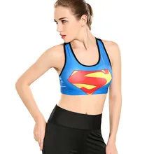 Женский короткий жилет с принтом СУПЕРМЕНА для фитнеса, для тренировок, беспроводное нижнее белье, бесшовный эластичный Топ на бретелях, мягкий бюстгальтер в стиле хип-хоп