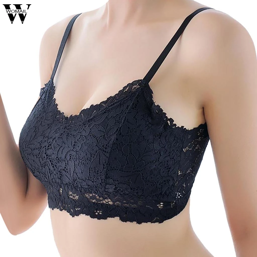 

Womail Sexy Women Cropped Tops Lace Padded Bra Fashion Wireless Tube Tops Underwear Detachable Push Up Underwear Pad Bra DEC22