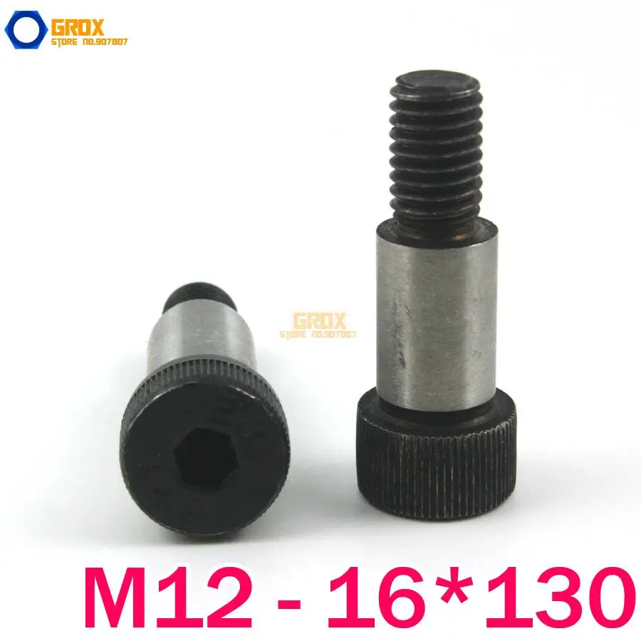 

2 Pieces M12 Threaded 16*130mm 12.9 Grade Alloy Steel Hexagon Socket Head Shoulder Screw Bolt