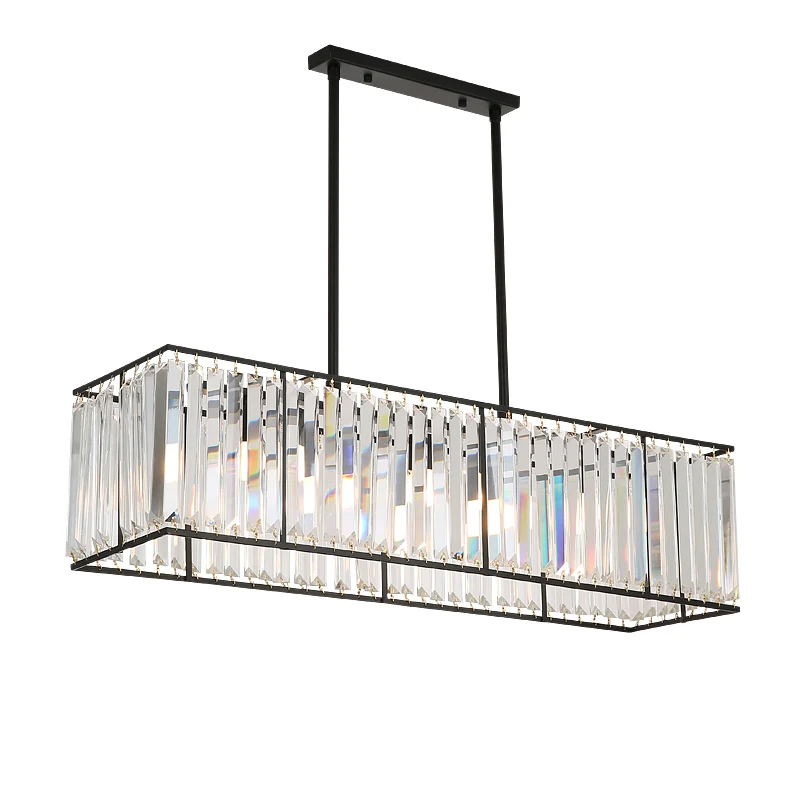 

Crystal Chandelier American Rectangular Crystal Simple Modern Bar Nordic Dinning Room Lamp Creative Hanging Lamps Pendant Light