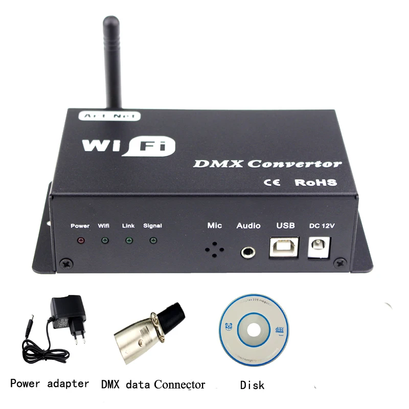 Led 12 в wifi led контроллер dmx 512 контроллер преобразования сигнала wifi в dmx сигнал IOS или Android системы управления светодиодные лампы