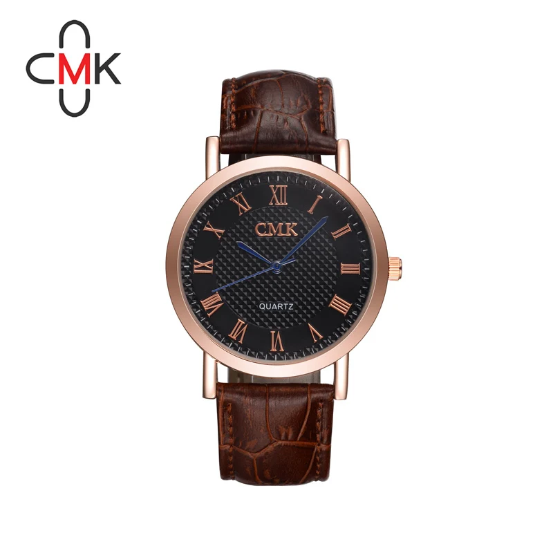 

Luxury CMK Leather Men Watch Fashion Quartz-watch Waterproof Simple sports watch Brand Gold Casual Wristwatch male clock hours