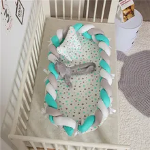 Портативная хлопковая детская кроватка с подушкой, вязаные вручную тесьма, детская кроватка для детей, детская колыбель