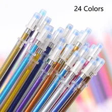 24/36/48 Цвета офисные и школьные Заправка для гелевой ручки Сделай Сам люминесцентные гелевая Красочный Рисунок ручка флэш-память для заправки зажигалок DIY школьные канцелярские принадлежности