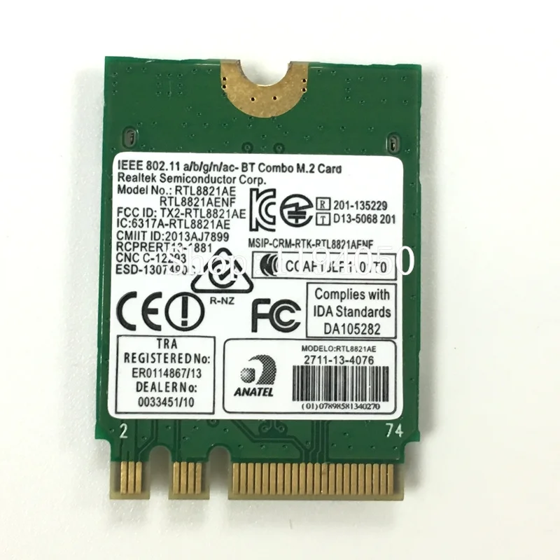 AzureWave Realtek 802.11ac RTL8821AE Wi Fi беспроводная Bluetooth карта 4 0 RTL8821AENF сетевая WLAN RTL8821 8821|network